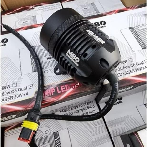 Đèn Trợ Sáng M80 Laser Có Quạt, Siêu Sáng 80W  Chính Hãng MT