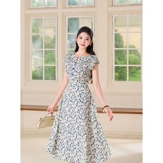  Set bộ nữ cộc tay phối chân váy dáng xòe cạp cao chất đũi hàn Orchid - OH13X725 