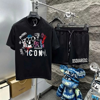 Bộ Quần Áo Phông Hè DSQ icon cún con cực ngầu vải cotton lạnh co dãn mềm mịn phù hợp cho Nam Nữ Hottrend 2025 [B04]