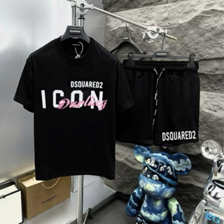 Bộ Quần Áo phông nam nữ Premium cotton Dsq2 ngực in chữ icon chữ hồng darling cao cấp boy phố New 2025 [B05]