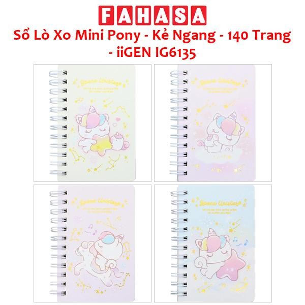 Sổ Lò Xo Mini Pony - Kẻ Ngang - 140 Trang - iiGEN IG6135