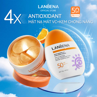 Combo Mặt Nạ Mắt Collagen Giảm Quầng Thâm LANBENA + Kem chống nắng LANBENA nâng tông làm trắng SPF50+ Pa+++ 30g