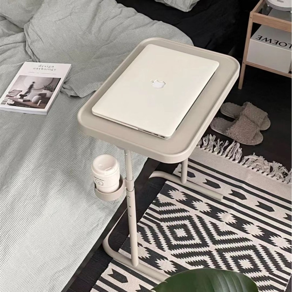Bàn cạnh giường kiểu IKEA, có thể điều chỉnh, gấp gọn, bàn cà phê nhỏ ins Giá để đồ đầu giường gia đ
