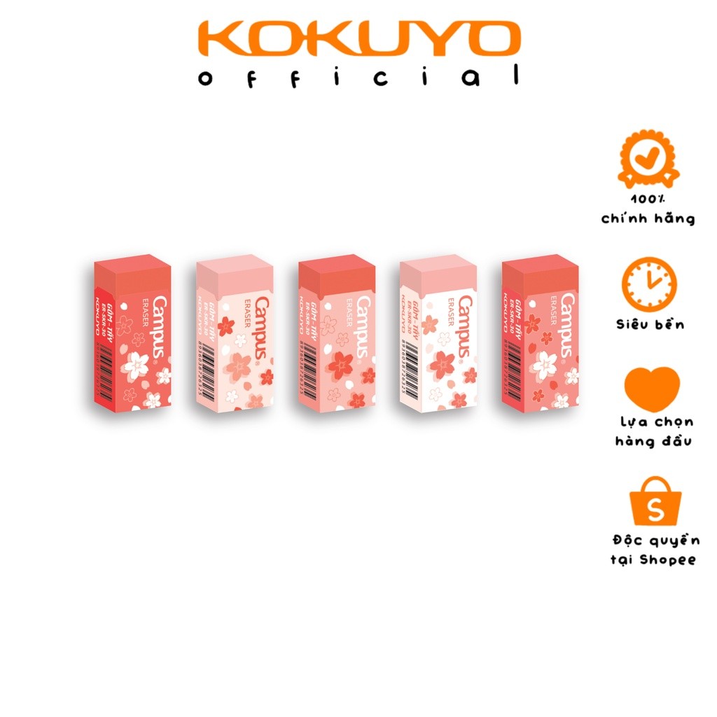 [COMBO 10/5] Gôm Tẩy Màu Rain Of Sakura Series Không Bụi Campus Chính Hãng Campus