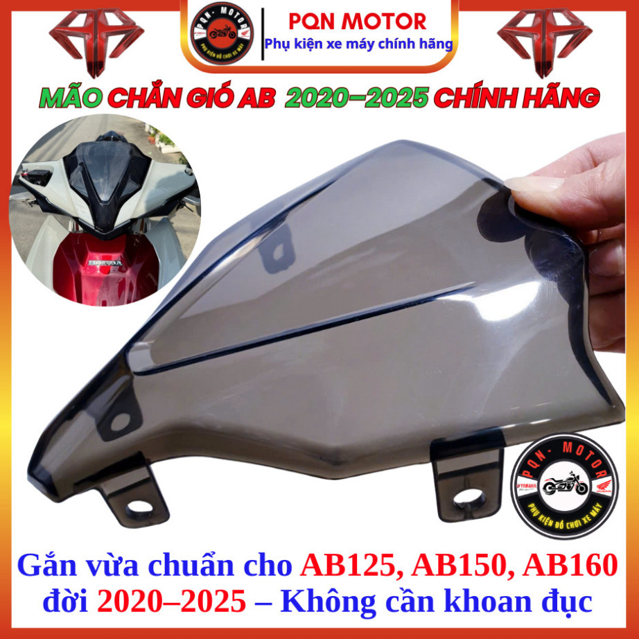 Mão Đầu Air Blade AB125, AB150, AB 2020–2025 Màu Đen Khói – Chắn Gió Độ Kiểng, Gắn Chuẩn Đẹp Xe