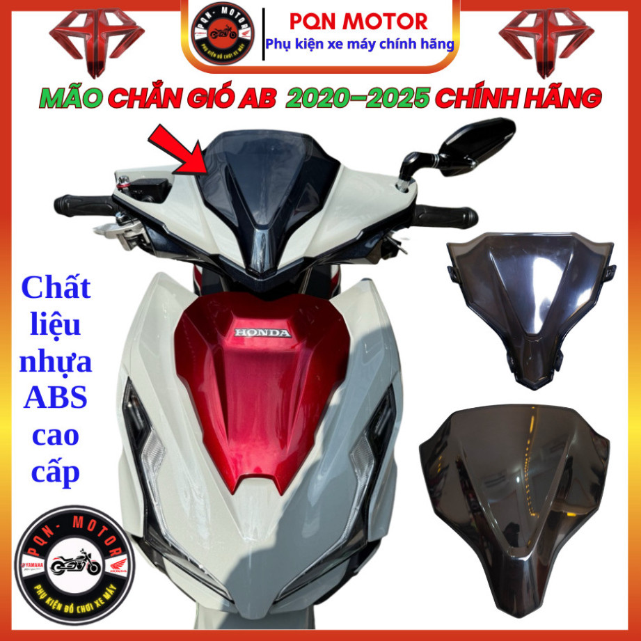 Mão Đầu Air Blade AB125, AB150, AB 2020–2025 Màu Đen Khói – Chắn Gió Độ Kiểng, Gắn Chuẩn Đẹp Xe