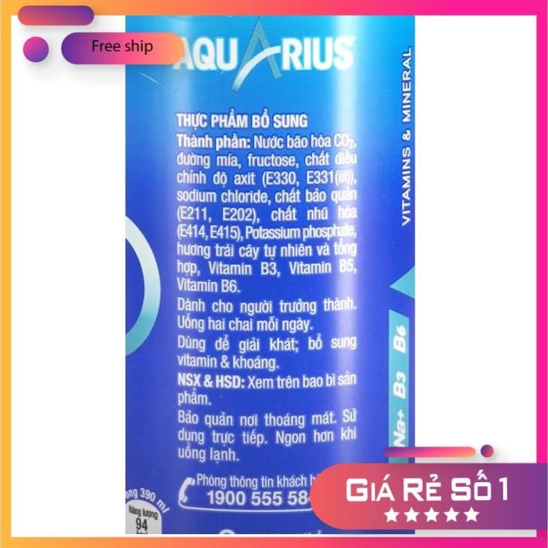 Lốc 6 Chai Nước Uống Thể Thao Vận Động Aquarius 390ML/Chai