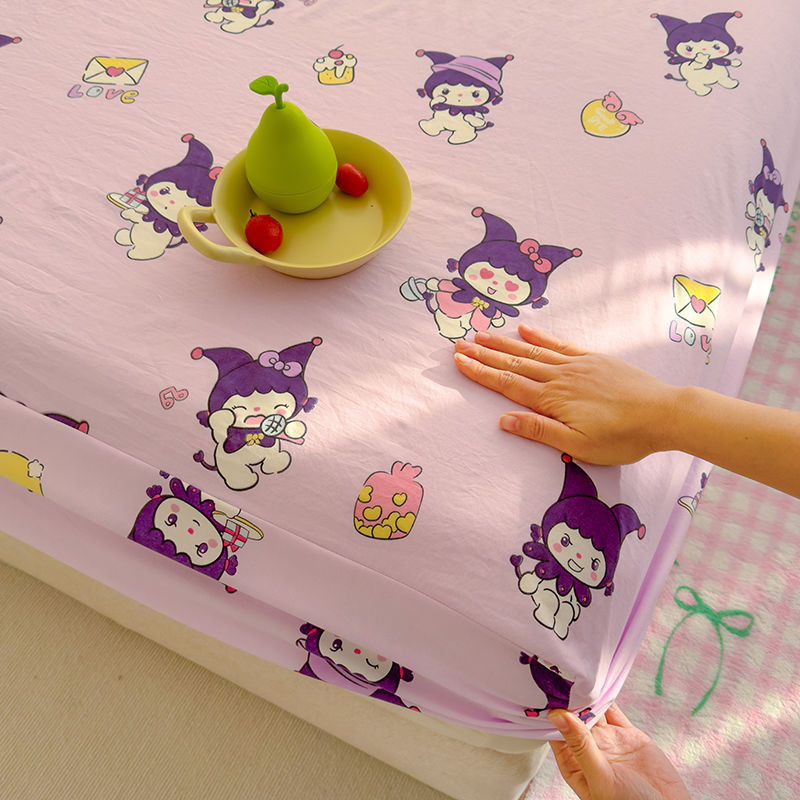 Ga trải giường Kuromi một mảnh bao phủ toàn bộ nệm Simmons, ga chống trượt, ga giường cotton có thể 