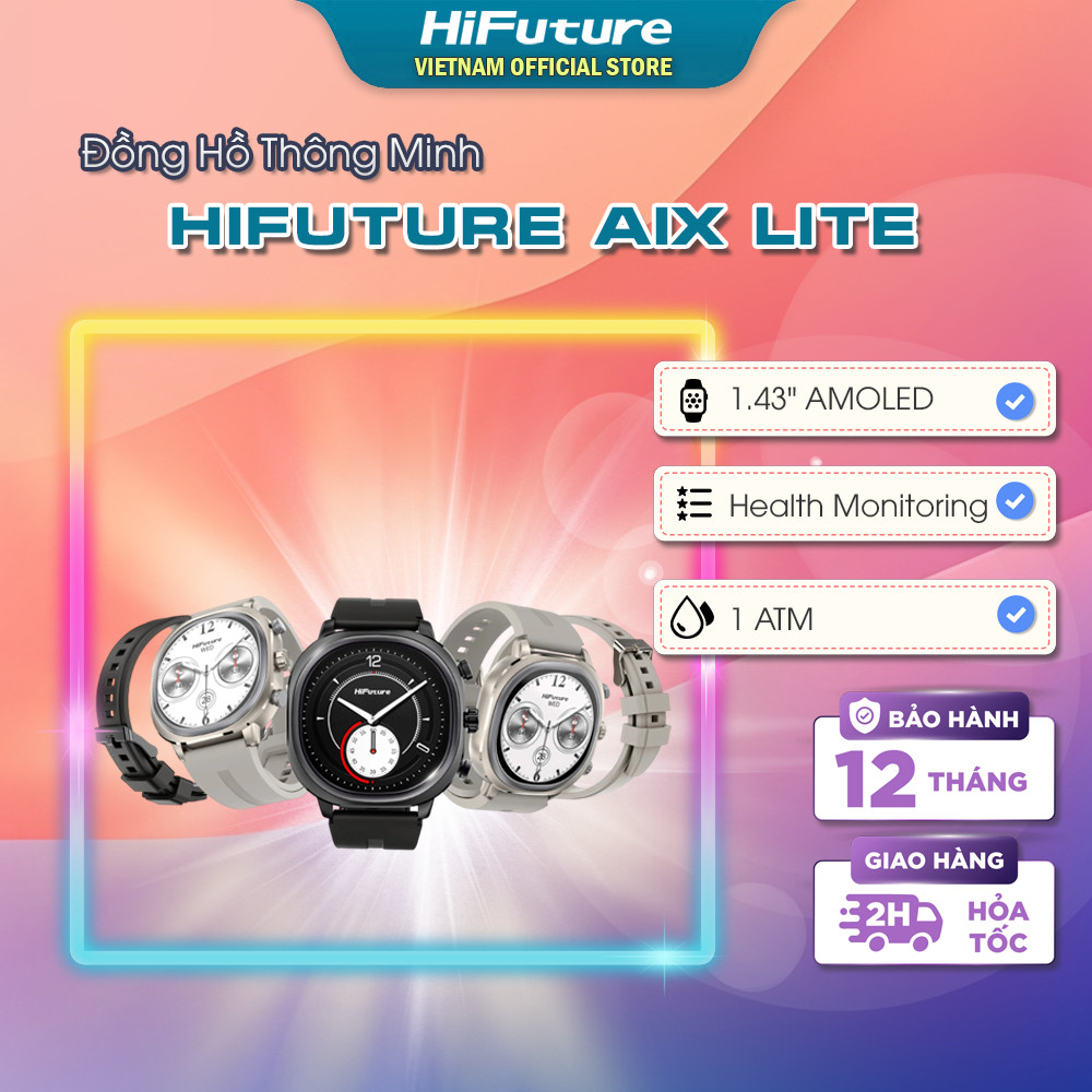Đồng Hồ Thông Minh HiFuture AIX Lite (1.43" AMOLED, 1 ATM, AI Enhanced Health Monitoring)