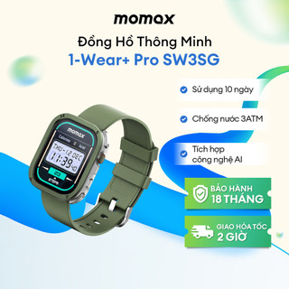 Đồng hồ theo dõi sức khỏe Momax 1-Wear+ Pro | Sử dụng đến 10 ngày | Chống nước 3 ATM | Bảo hành 18 tháng 1 đổi 1 SW3SG