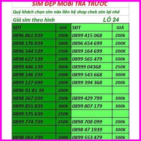 Sim LoCal Liên Kết Sóng Mobi-Số Đẹp Nạp Tiền Dùng Ngay l24 -ĐƯỢC KIỂM TRA TRƯỚC KHI THANH TOÁN