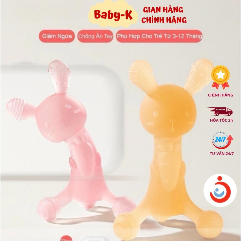 Gặm Nướu Cho Bé Sơ Sinh Silicon Cao Cấp Hình Thỏ Cầm Tay An Toàn-bbstorevn