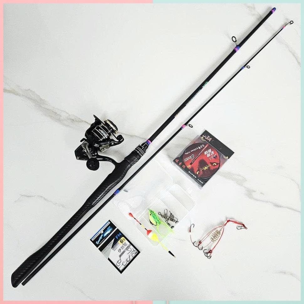 Bộ Cần Câu Lure Carbon Crocodile BC + Máy Câu Đứng AC3000 + Tặng bộ phụ kiện hấp dẫn docaunhatminh