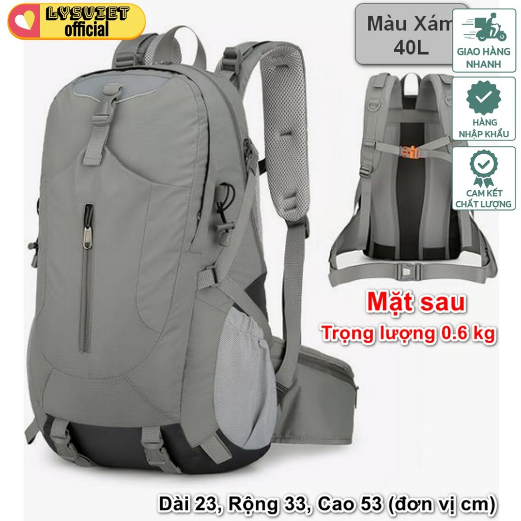 BA LÔ DÃ NGOẠI 40L ĐA NĂNG SIÊU NHẸ NOIR TREKKING TRAVEL BACKPACK - Lysvn