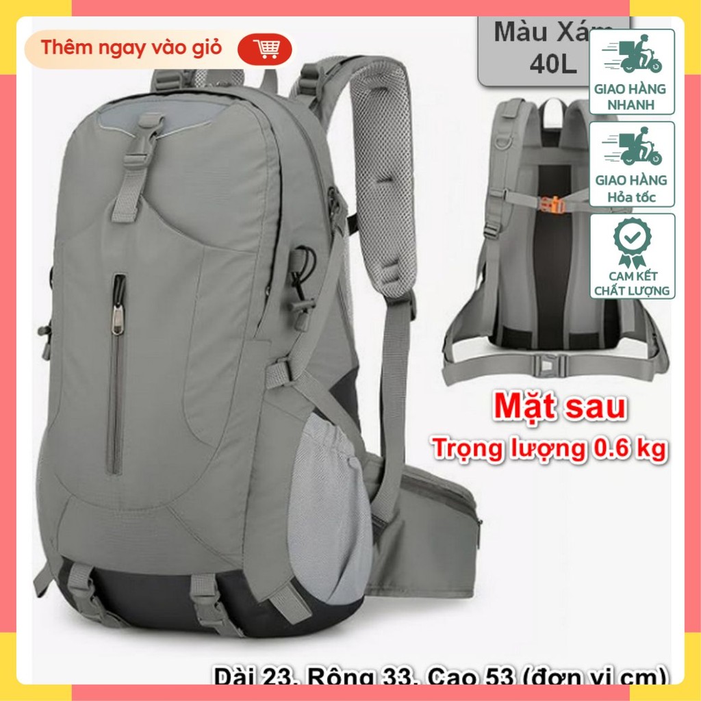 BA LÔ DÃ NGOẠI 40L ĐA NĂNG SIÊU NHẸ NOIR TREKKING TRAVEL BACKPACK - Swat