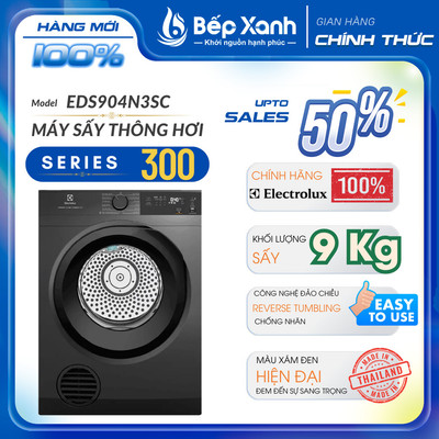 [FREESHIP HCM] Máy sấy quần áo thông hơi Electrolux EDS904N3SC -  9 kg - Nhập Thái Lan