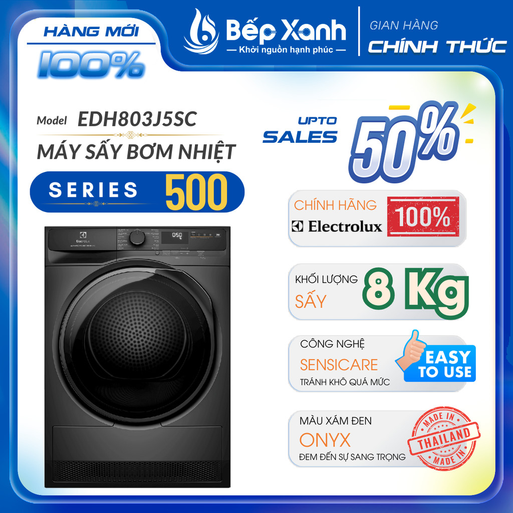 Máy sấy bơm nhiệt Electrolux UltimateCare 8 kg EDH803J5SC