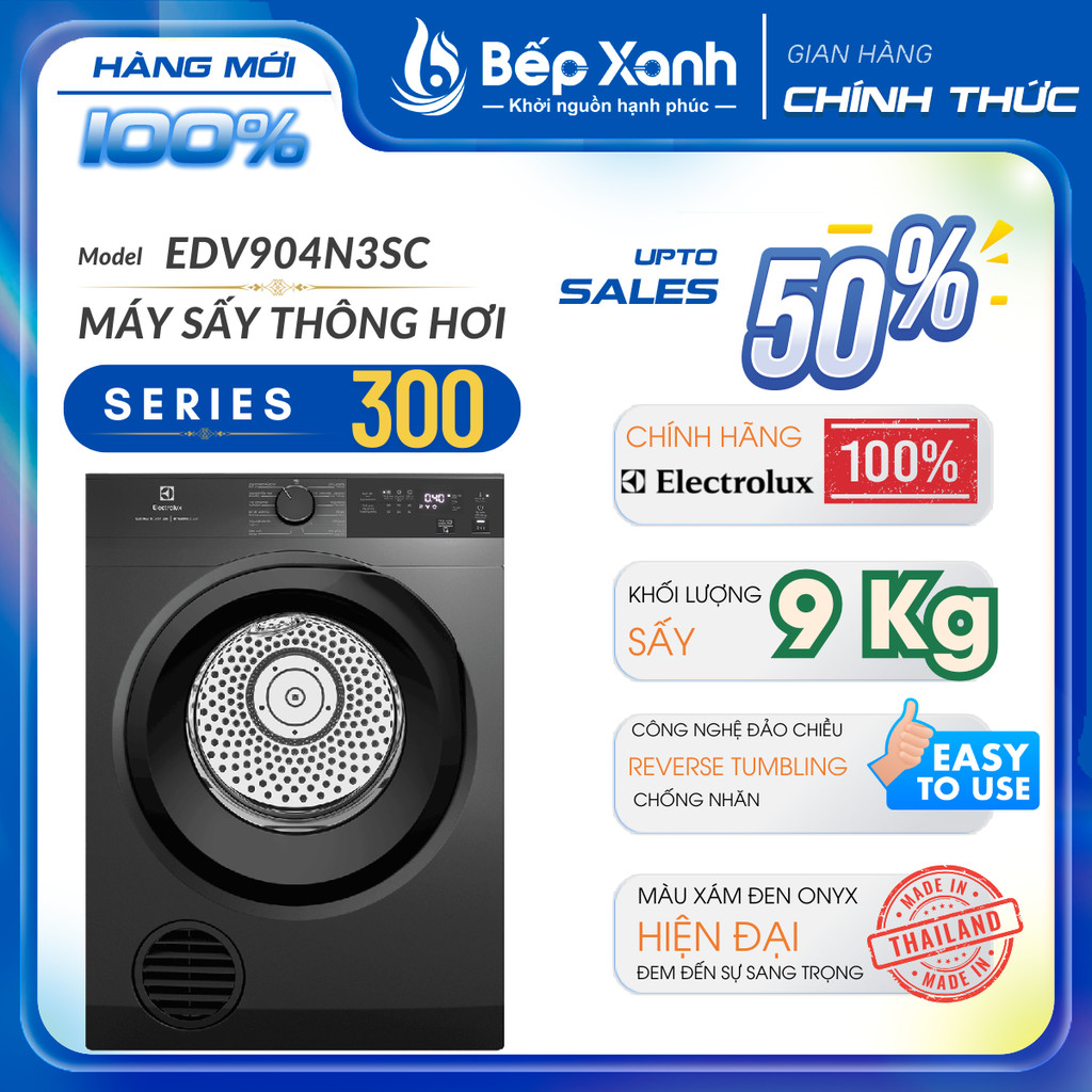 [FREESHIP HCM] Máy sấy thông hơi Electrolux UltimateCare 9 kg EDV904N3SC