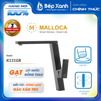 [FREESHIP HCM] Vòi Rửa Chén Malloca K131BL / K131GR - Đồng Thau Sơn Giả Đá