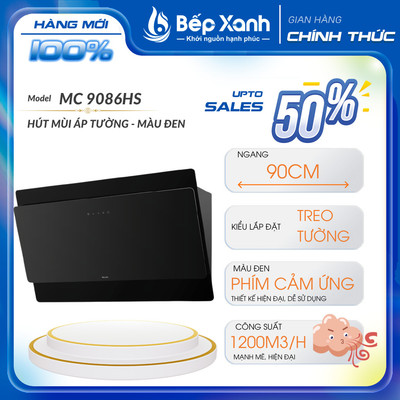 [FREESHIP HCM] Máy Hút Mùi Áp Tường Malloca MC 9086HS - Ngang 90cm - Công Suất Hút 1200m3/h