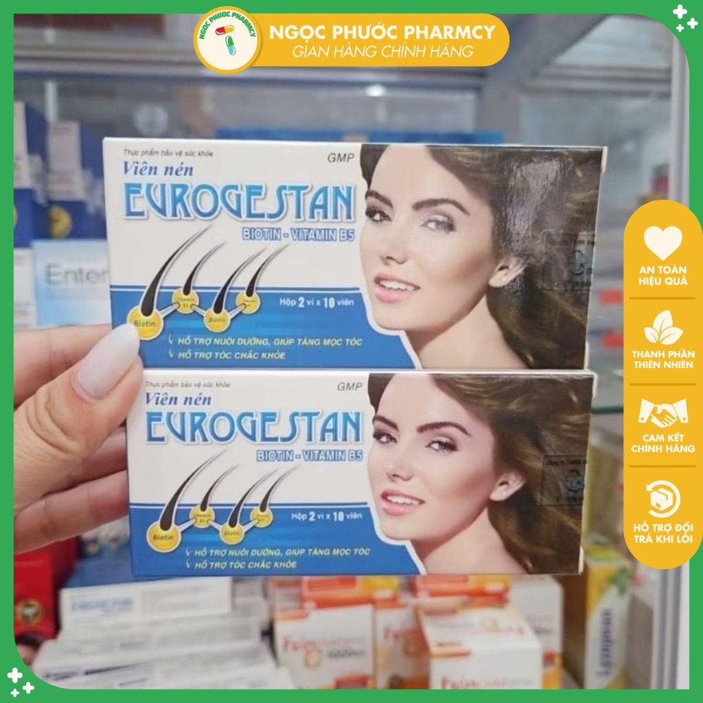Viên uống hỗ trợ chắc móng - tóc Eurogestan - Hộp 20 viên nén