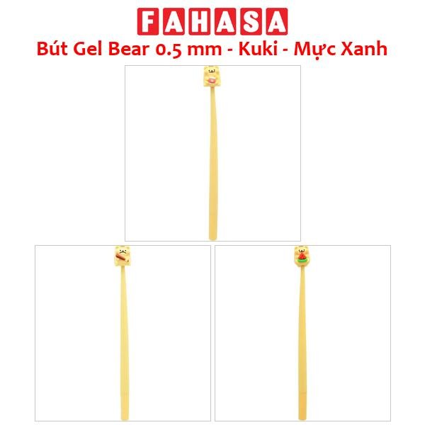 Bút Gel Bear 0.5 mm - Kuki - Mực Xanh