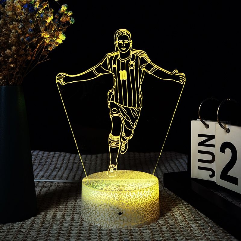 3D Đèn ngủ Messi C Tượng thể thao bóng đá Robeckham Neymar Real Madrid