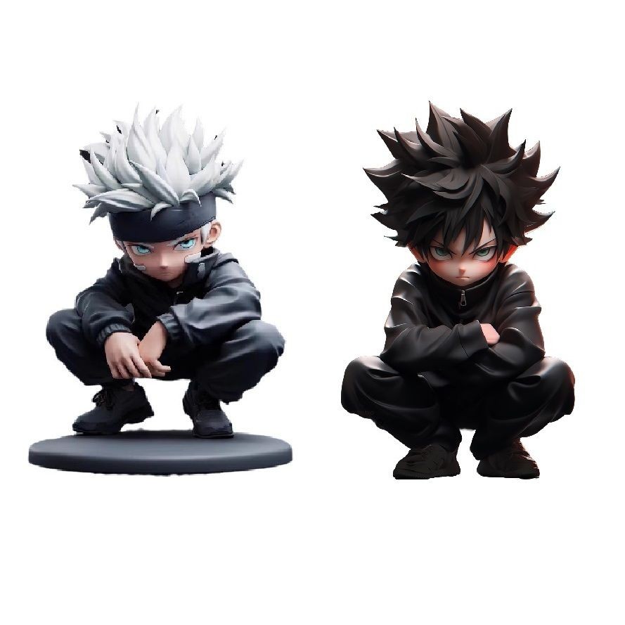 Jujutsu Kaisen tư thế ngồi xổm Gojo Satoru Fushiguro Megumi mô hình anime đồ chơi thời trang mô hình
