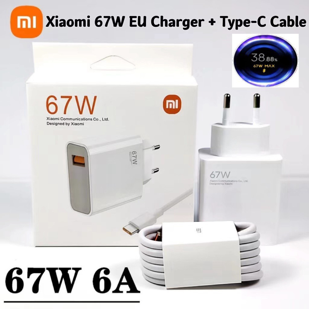 Bộ sạc siêu nhanh Xiaomi 67w- 120w-33w, Sạc nhanh Mi Charge Turbo kèm dây sạc Mi Type C htsop