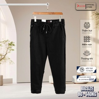  Quần Jogger Jean Nam Big Size 80 -140kg Chất Jean Cotton Thun Co Giãn 4 Chiều - JG DEN TRON - XAM 