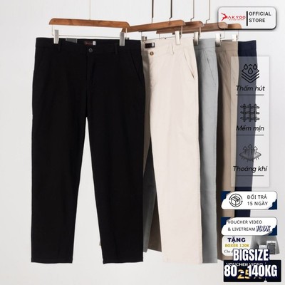 Quần Kaki Bigsize Nam 80-140kg AKYOO Chất Liệu Cotton Co Giãn, Bigsize Nam - KK BE