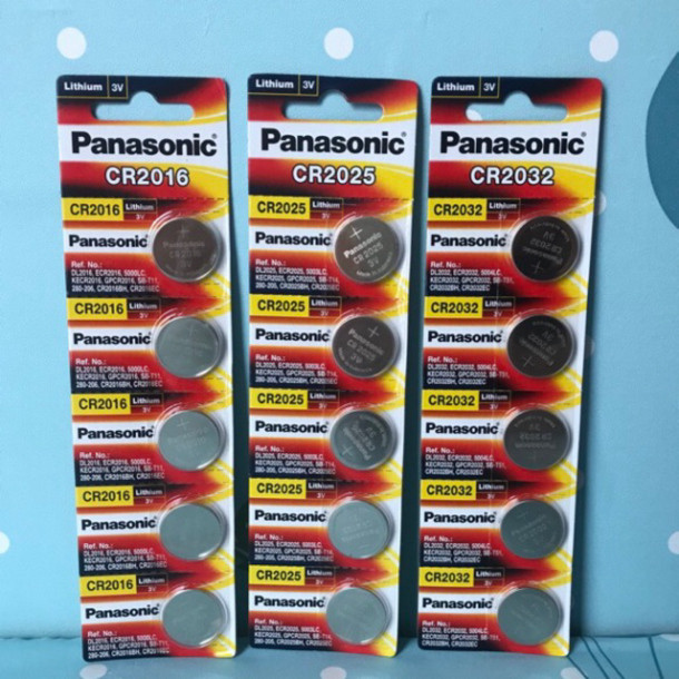 Vỉ 5 Viên Pin Panasonic CR2450 / CR2032 / CR2025 / CR2016 3V Lithium – Pin cúc Panasonic 3V Lithium 