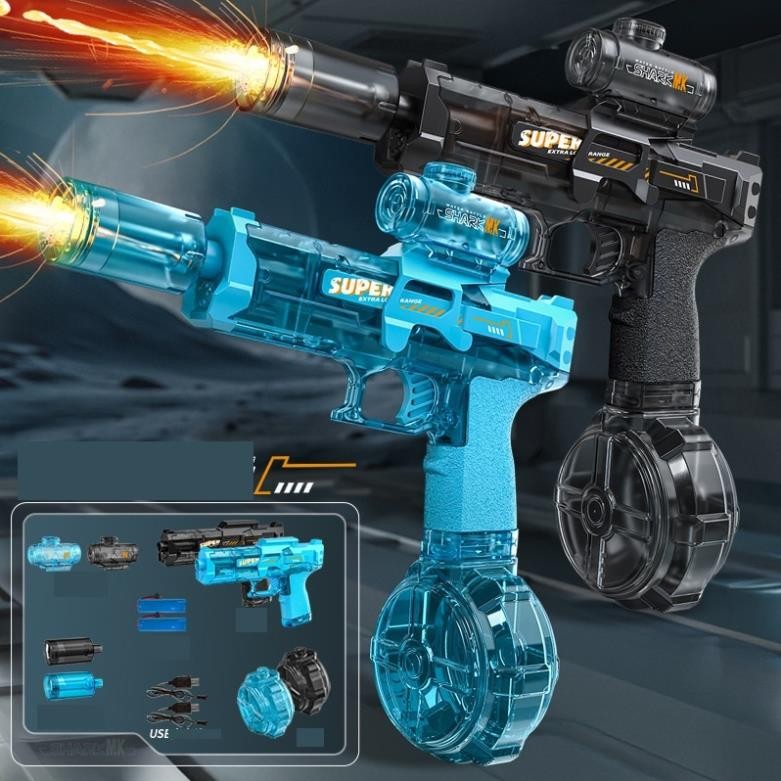 Súng Nước Phun Nước Tự Động 2025 Có Đèn – Đồ Chơi Mùa Hè Cực Đỉnh Cho Bé, Đi Kèm Pin Sạc Dùng Lâu