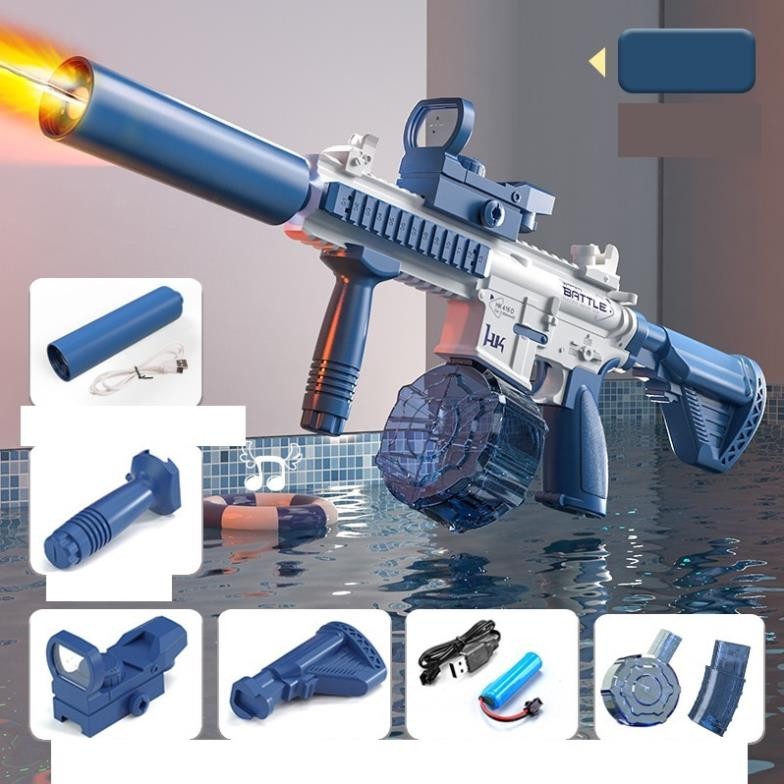 Đồ Chơi Súng Nước  – Bắn Mạnh, Dung Tích Lớn, Quà Tặng Cho Bé, có đèn M416