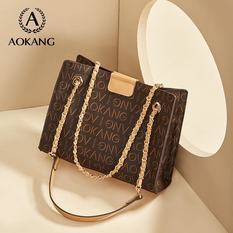 Túi xách nữ Aokang2023Túi xách lớn in hình, túi xách retro, túi đeo vai đi làm retro