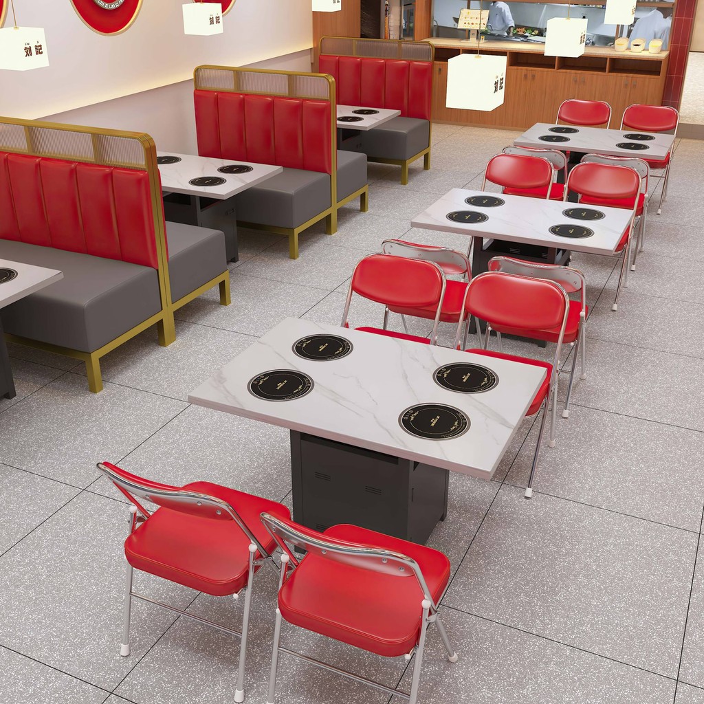 【1289Bộ Sưu Tập Người】Buffet hải sản cho một người, một nồi, nồi lẩu nhỏ, bếp từ tích hợp, bàn đá cẩ