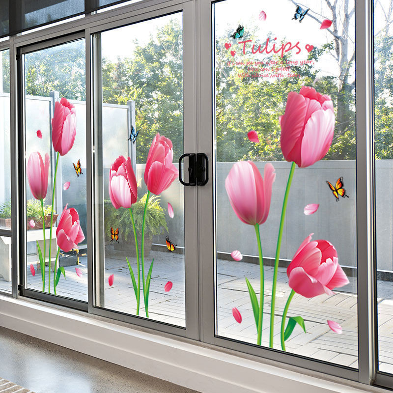 【2454Bộ Sưu Tập Người】3D 3D, nhãn dán tường tự dính, nhãn dán cửa kính phòng khách, nhãn dán trang t