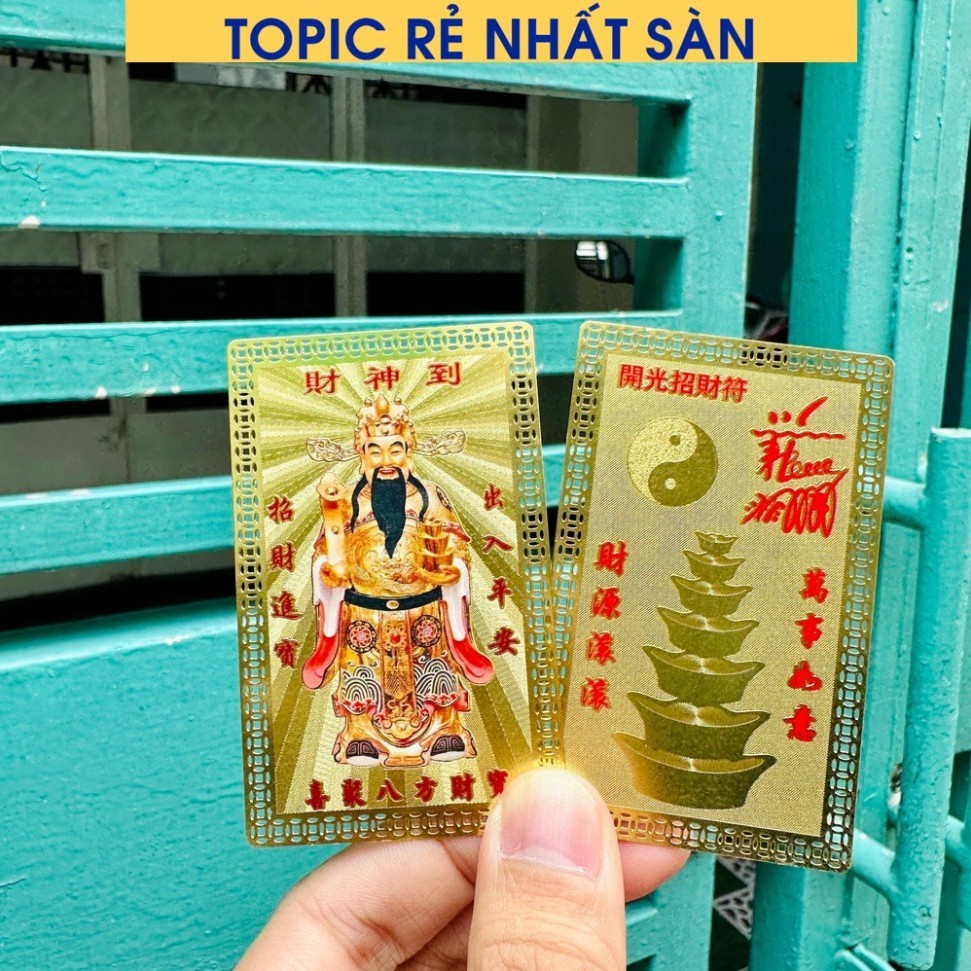 <Sẵn Hàng> Thẻ Bài Thần Tài Bằng Đồng Sáng Bóng Cực Đẹp bằng đồng, để bóp ví, két sắt, khai mở Tài l