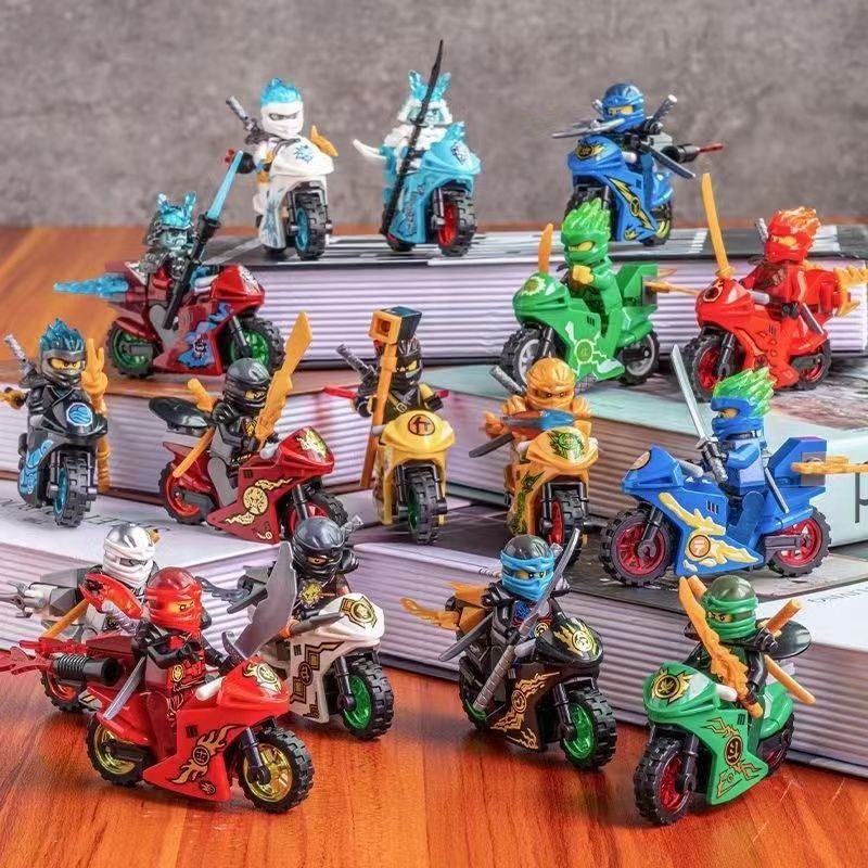 Tương thích với LEGO Ninjago Xe ngựa vàng Lloyd Xe máy Ninja lắp ráp khối xây dựng đồ chơi cho bé tr