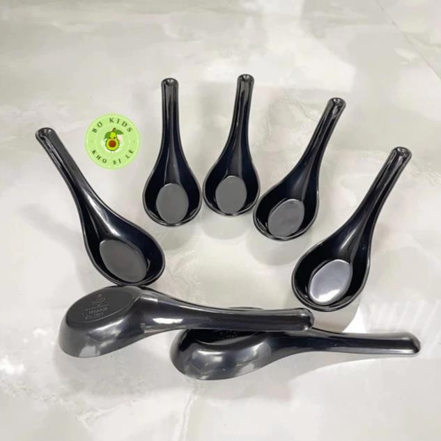Combo 50 muỗng Phíp nhựa VIỆT NHẬT - Thìa Ăn cơm, canh, súp, cháo, thìa sinh tố - Trắng, đen, nâu