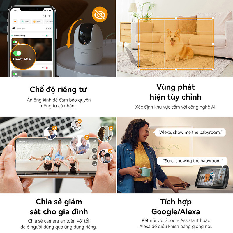 Imou Camera Wifi trong nhà Ranger 2 Pro 3MP I IPC-S2EP-3R1S I Wi-Fi 6 băng tần kép I  Phát hiện người & thú cưng | BigBuy360 - bigbuy360.vn