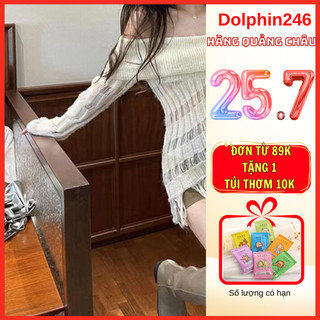  Áo Sweater Áo Len Nữ Dệt Kim Tay Dài Trễ Vai Thời Trang Gấu Tua Rua Cá Tính Chất Len Giấy Mềm Mỏng L234 HL-50.1 