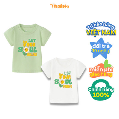   Áo thun ngắn tay họa tiết dễ thương bé gái Rabity 900.133