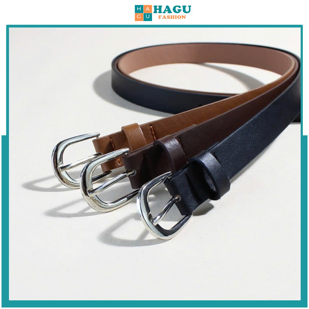 Thắt lưng nữ PK567 Khóa bạc thời trang dây nịt nữ bản 2cm da PU hiện đại-HAGUF
