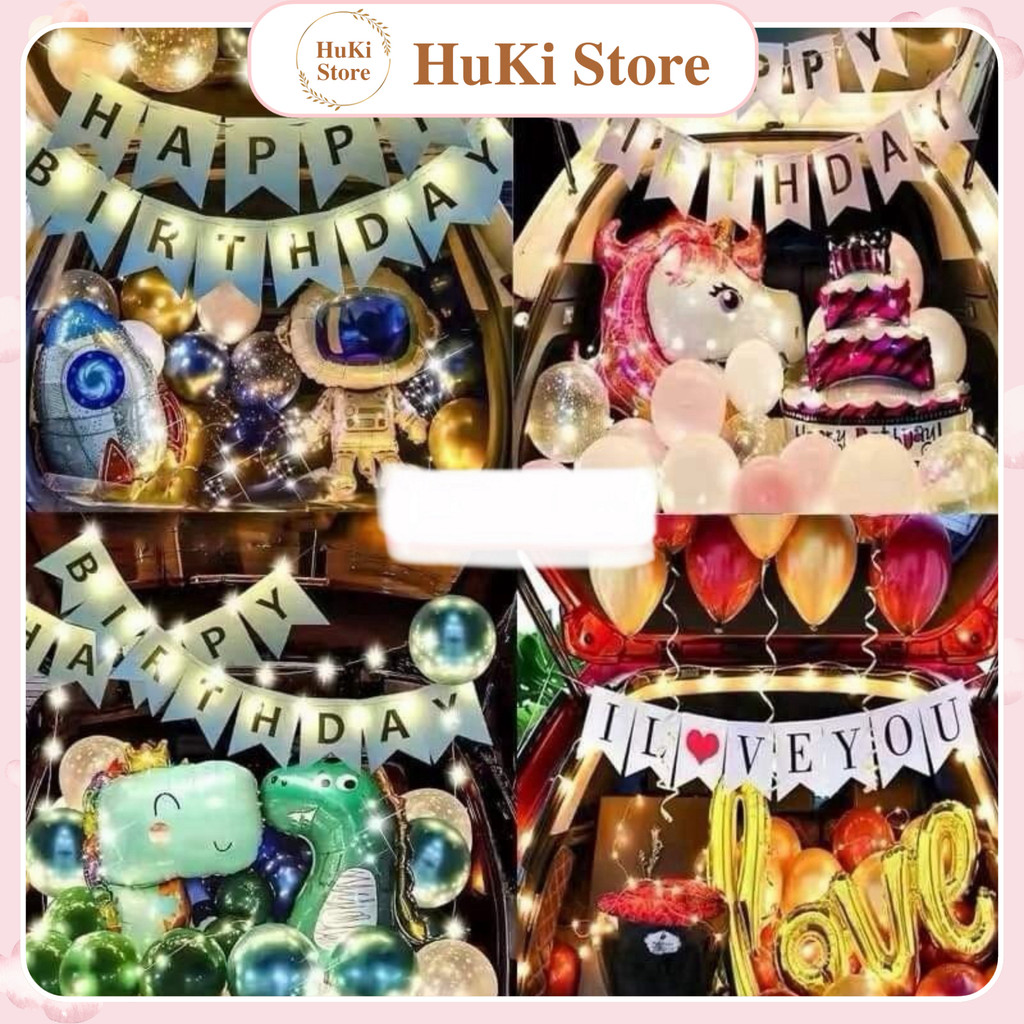 Bộ bóng bay trang trí cốp xe hơi, ô tô