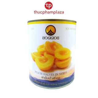 Đào ngâm siro Boddob 820g nhập khẩu Thái Lan, đào bổ đôi bỏ hạt làm topping, pha trà
