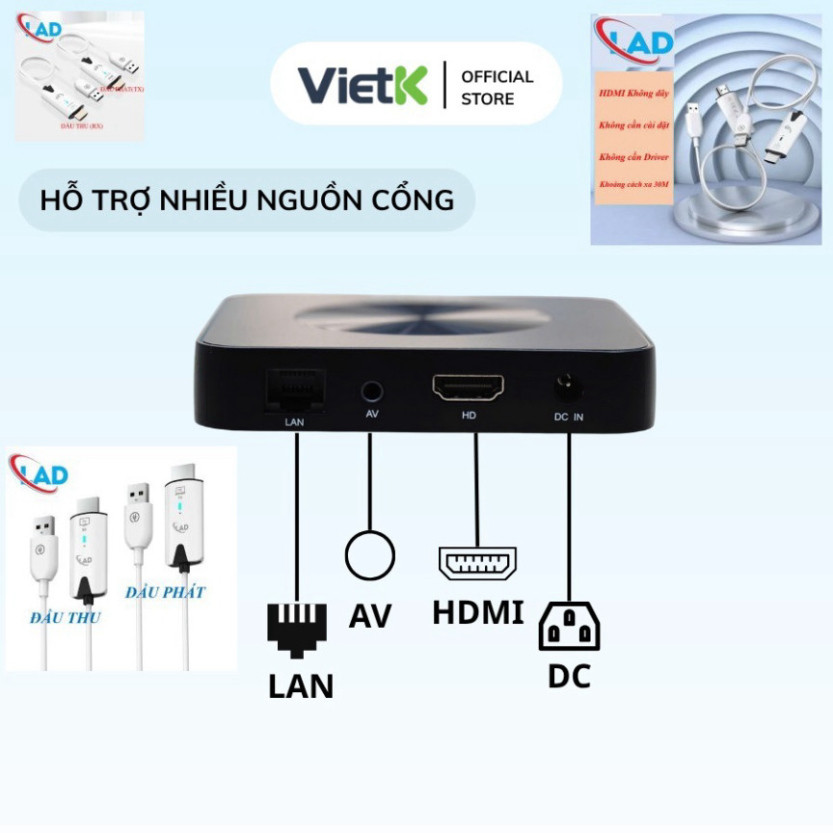 VietK VBox 8K - Android 12, GPU 8K, hỗ trợ 4K UHD, RAM 2GB, ROM 16GB mới 2025