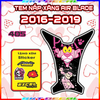 Tem Dán Nắp Xăng Airblade AB 2016-2019 Dán Trang Trí Chống Trầy Gấu Dâu Decal Nhãn Dán TeM