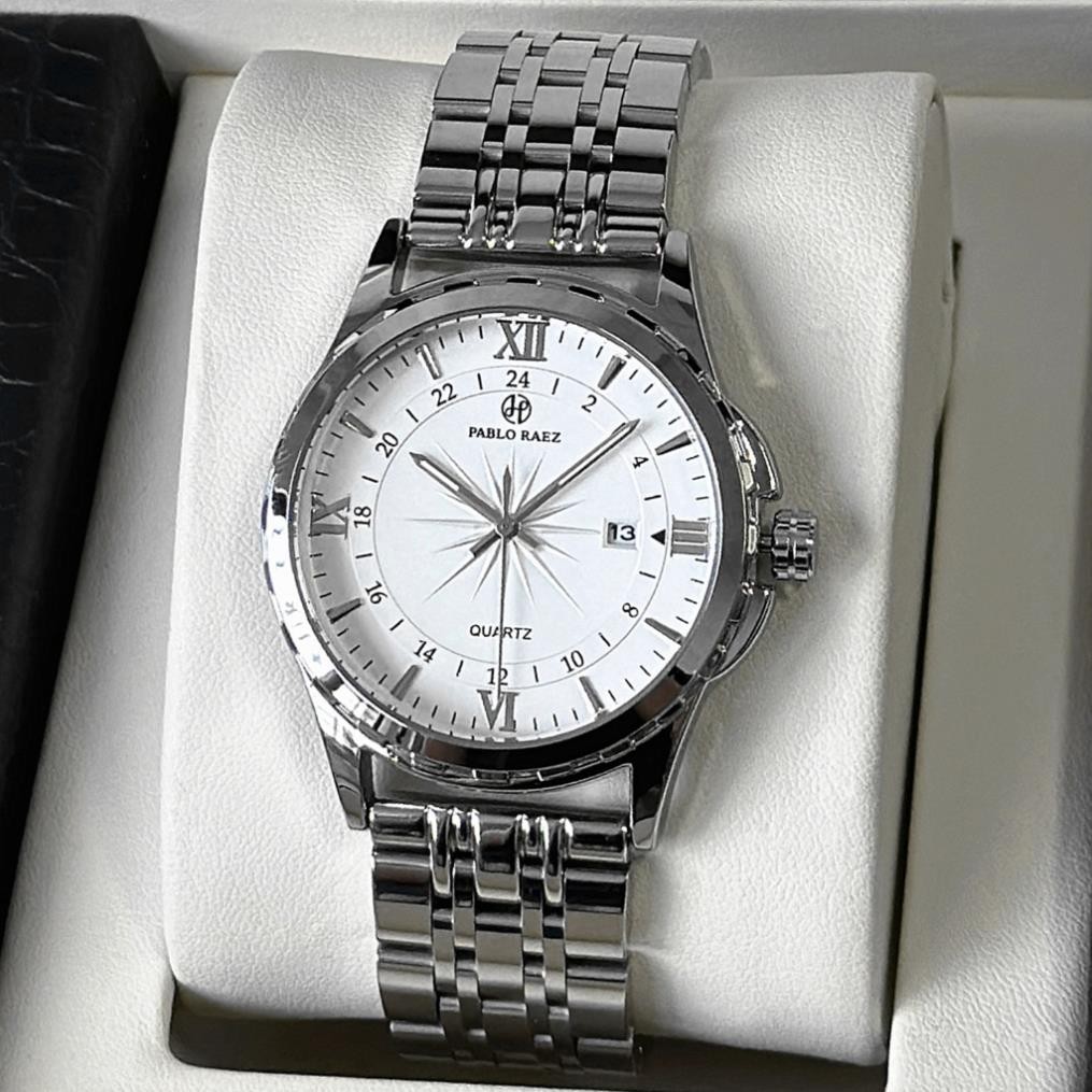Đồng hồ nam dây thép PABLO RAEZ chống nước dạ quang có lịch ngày sang trọng lịch sự U850 CARIENT