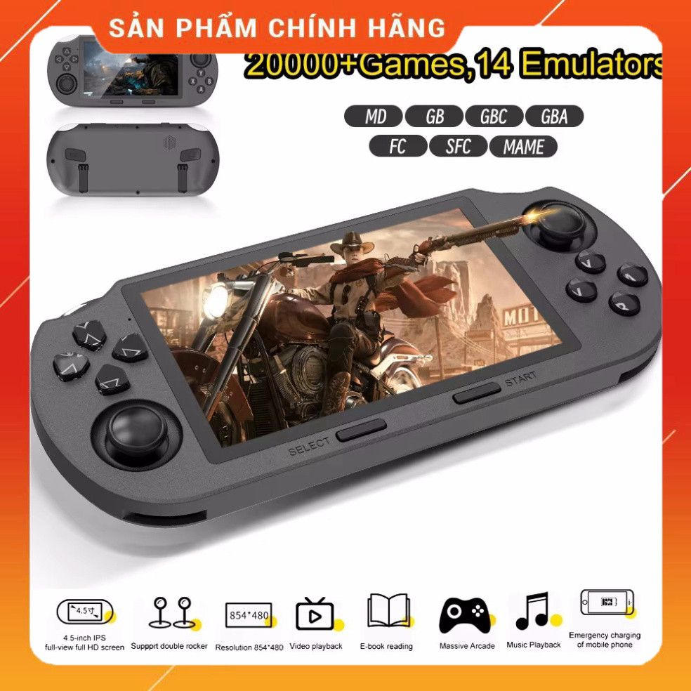 「ｈｃｍ [hcm] máy chơi game SF3000 4.5 inch IPS cực đẹp đã cài sẵn gần 10k game - nâng cấp joystick